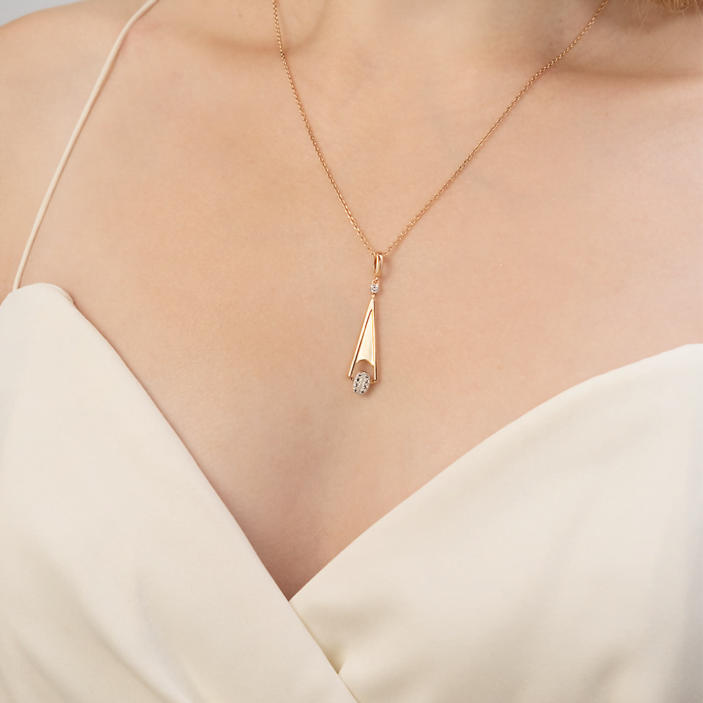 Подвеска из комбинированного золота с натуральными топазами white 03-3319-00-201-1111