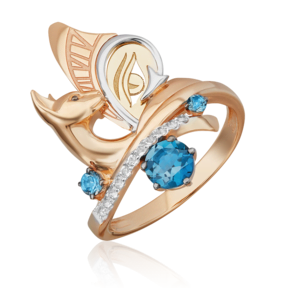Кольцо «Тайна красоты» из комбинированного золота с топазами и натуральными топазами white 01-5532-00-201-1113