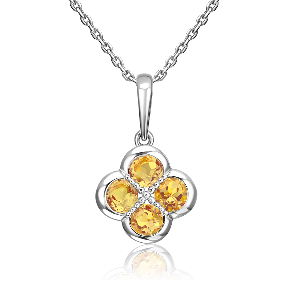 Подвеска из серебра с цитринами 03-3646-00-206-0200