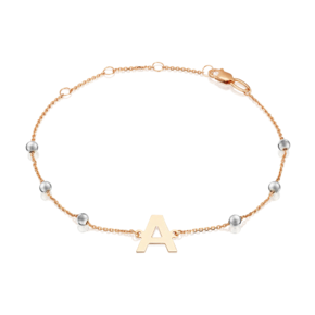 Браслет «Буква А» из комбинированного золота 05-0849-А-000-1111