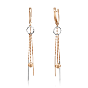 Серьги с английским замком из комбинированного золота 02-4451-00-000-1111-42