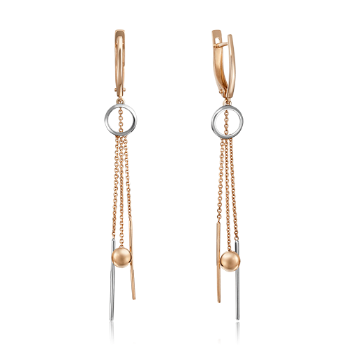 Серьги с английским замком из комбинированного золота 02-4451-00-000-1111-42