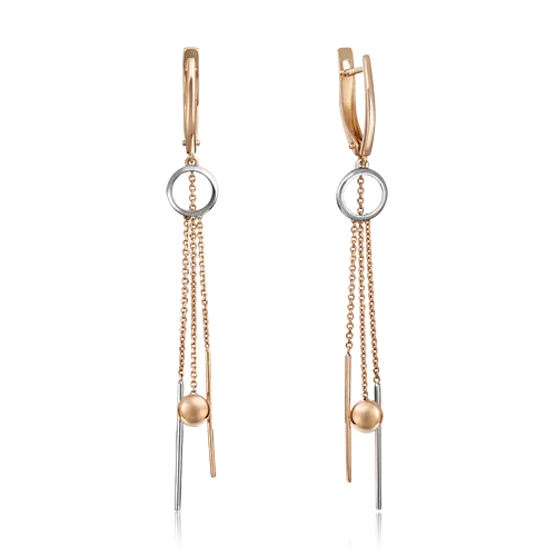 Серьги с английским замком из комбинированного золота 02-4451-00-000-1111-42