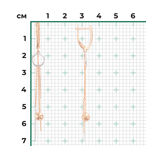 Серьги с английским замком из комбинированного золота 02-4451-00-000-1111-42