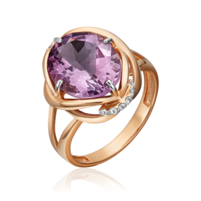 Кольцо из красного золота с аметистом и натуральными топазами white 01-5402-00-225-1110-46