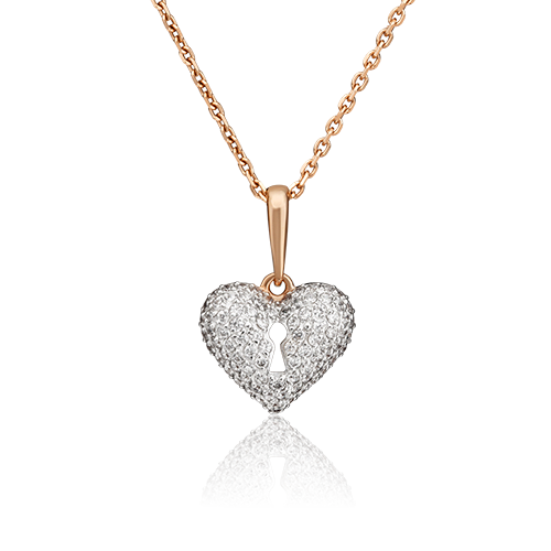 Подвеска «Сердце» из красного золота с фианитами 03-2313-00-401-1110-33