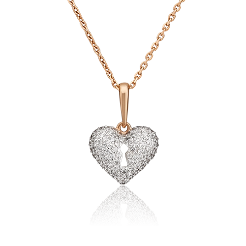 Подвеска «Сердце» из красного золота с фианитами 03-2313-00-401-1110-33
