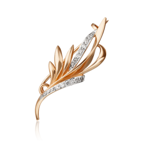 Брошь из красного золота с фианитами 04-0242-00-401-1110-03