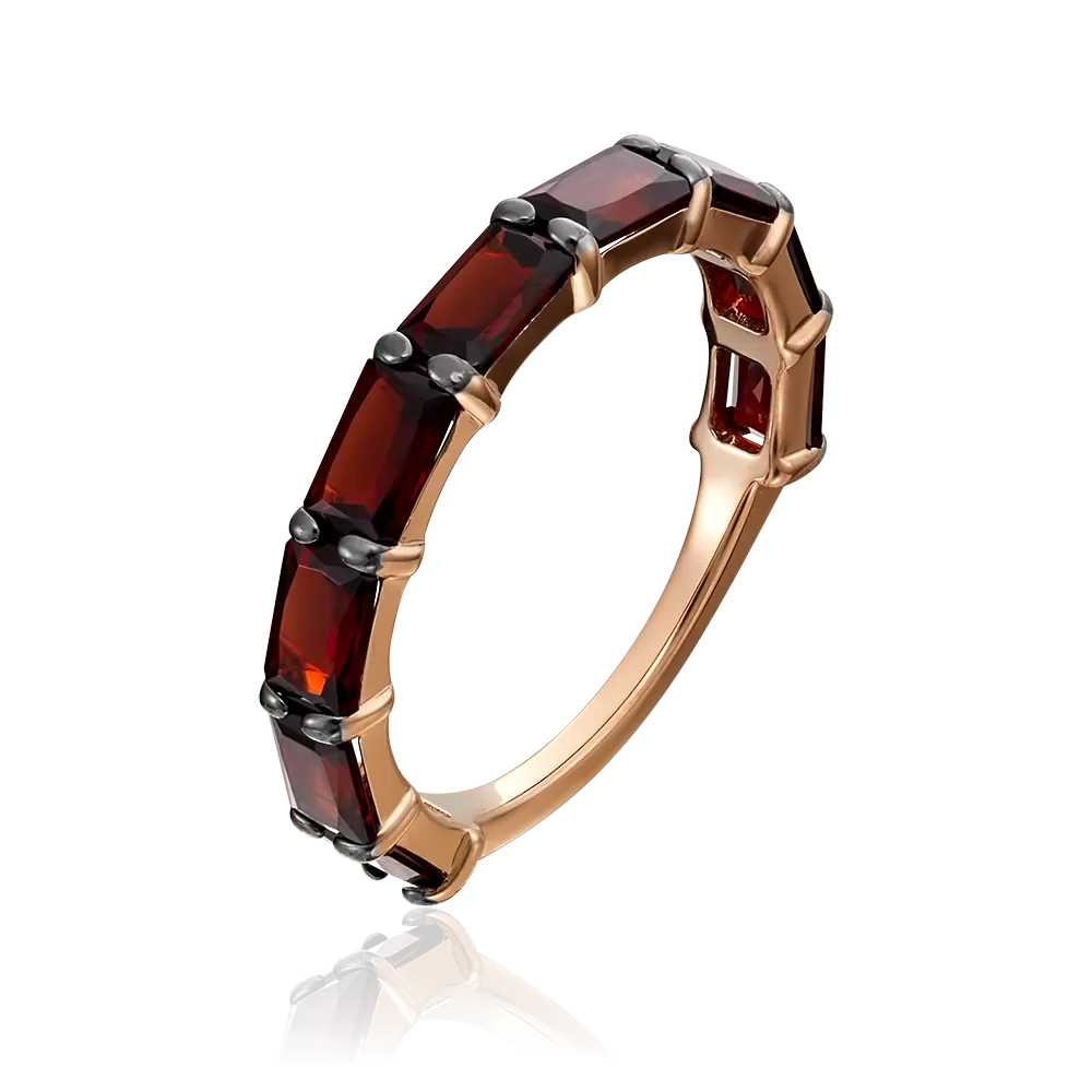 Кольцо из красного золота с гранатами 01-5335-00-204-1110-46