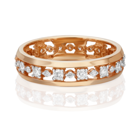 Обручальное кольцо из красного золота с бриллиантами 01-1070-00-101-1110-30