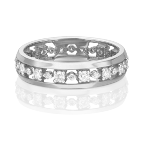 Обручальное кольцо из белого золота с бриллиантами 01-1071-00-101-1120-30