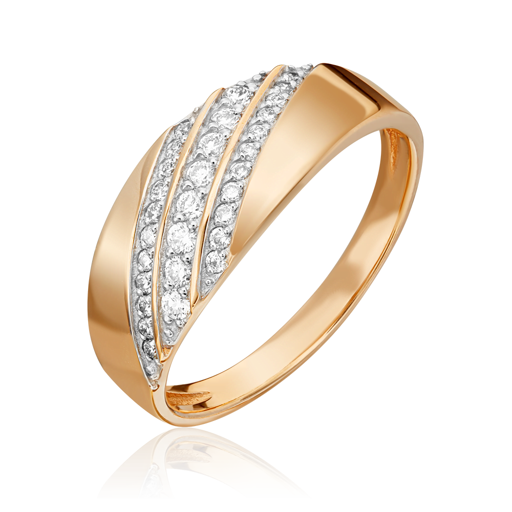 Кольцо из красного золота с бриллиантами 01-1072-00-101-1110-30