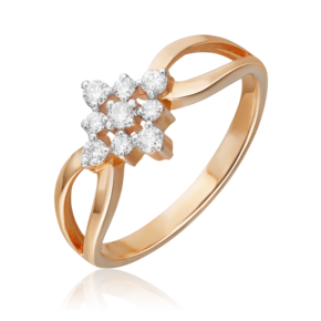 Кольцо из красного золота с бриллиантами 01-1074-00-101-1110-30