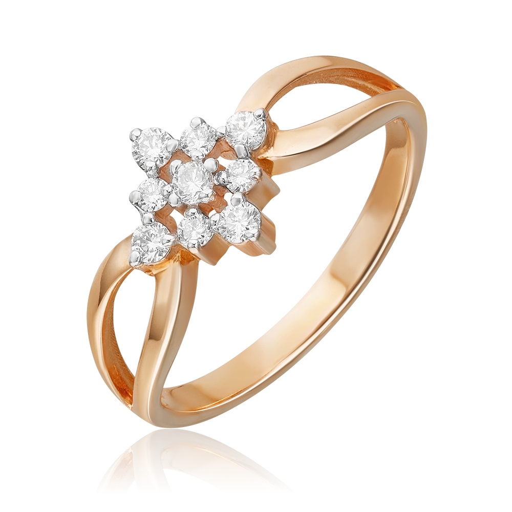 Кольцо из красного золота с бриллиантами 01-1074-00-101-1110-30