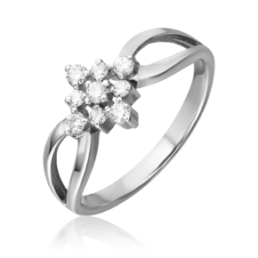 Кольцо из белого золота с бриллиантами