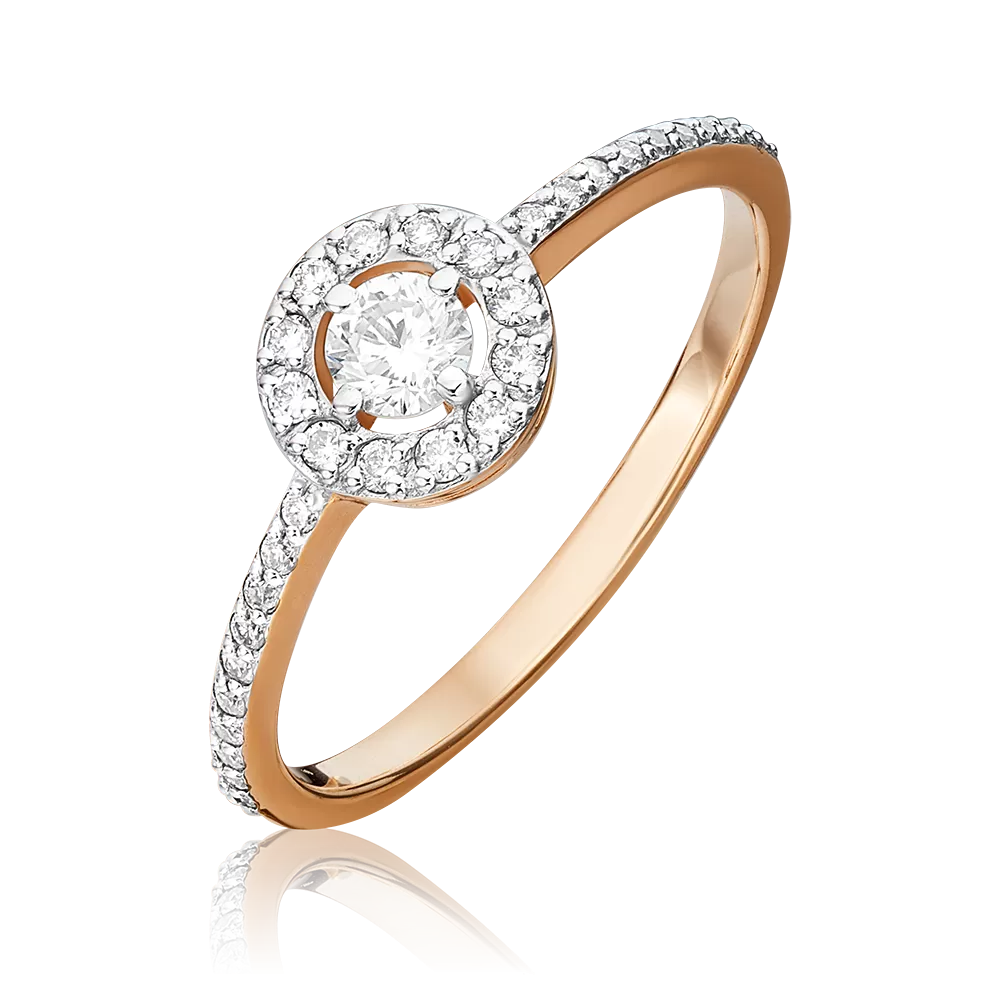 Кольцо из красного золота с бриллиантами 01-1076-00-101-1110-30