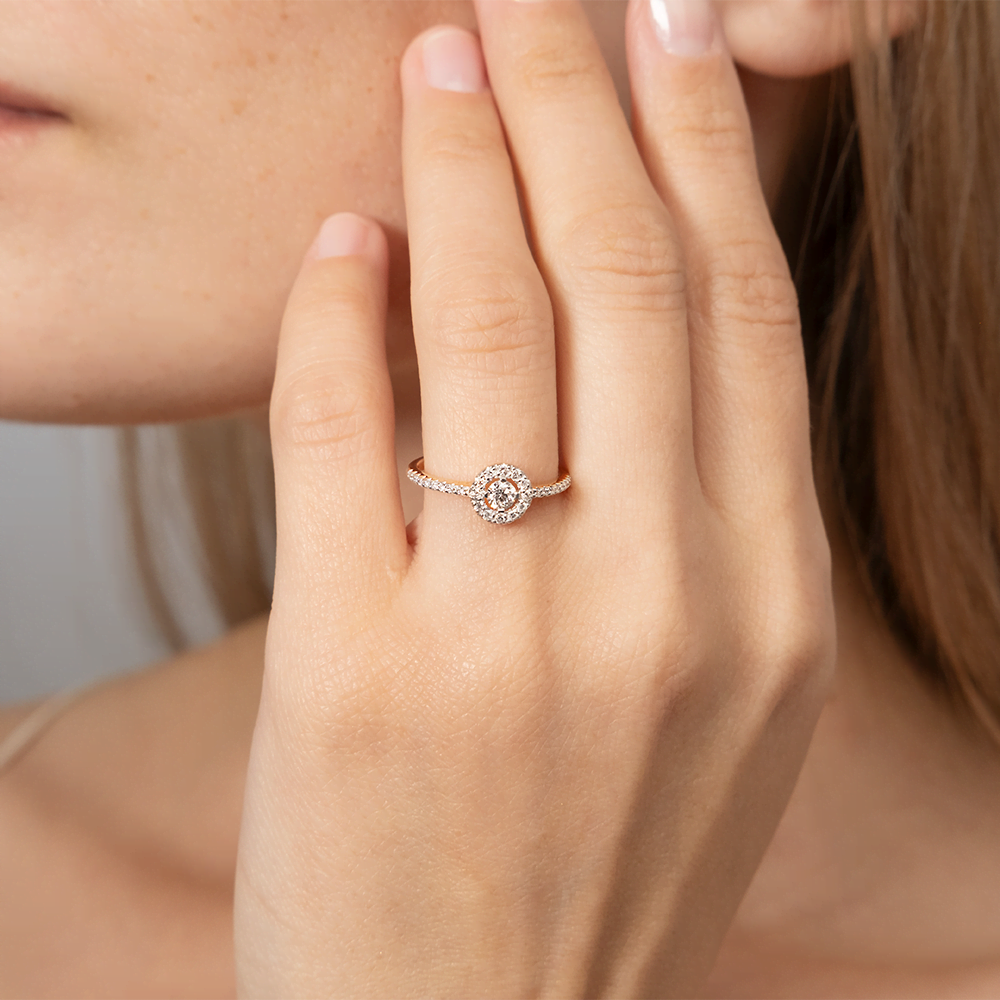 Кольцо из красного золота с бриллиантами 01-1076-00-101-1110-30