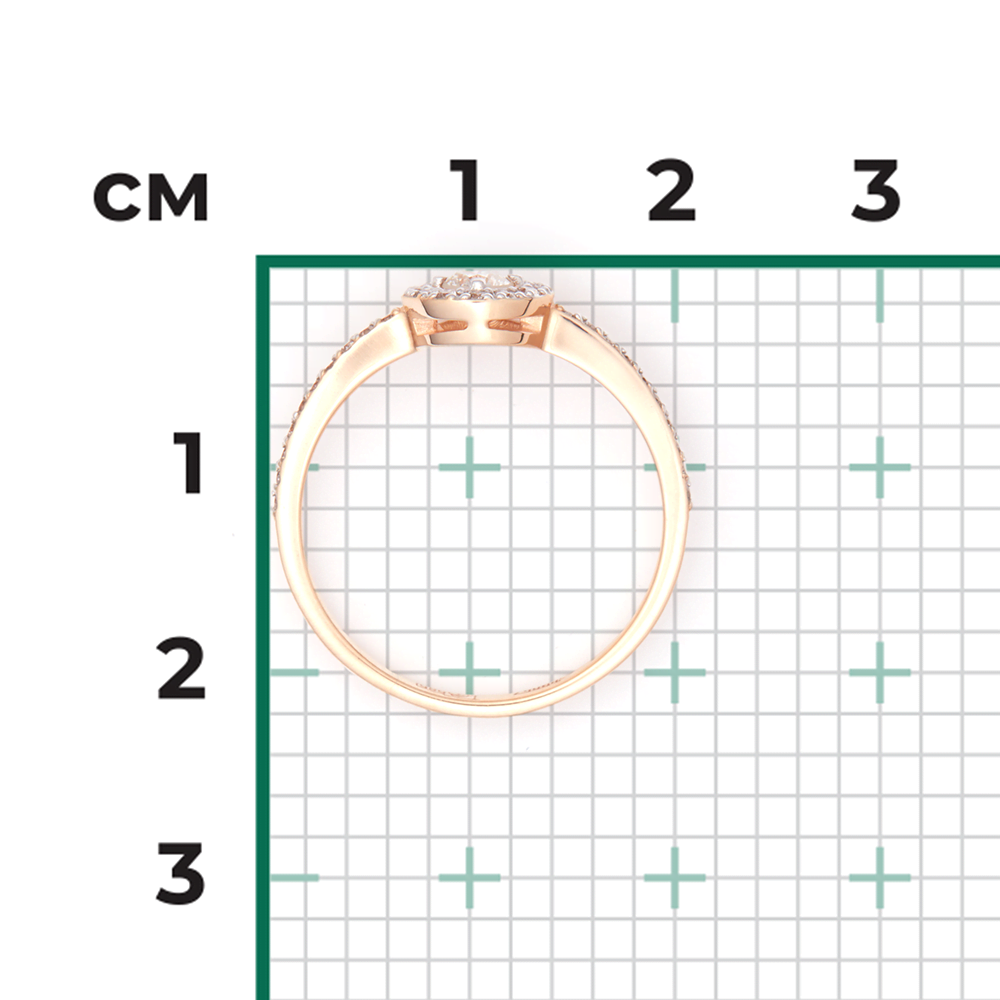 Кольцо из красного золота с бриллиантами 01-1076-00-101-1110-30