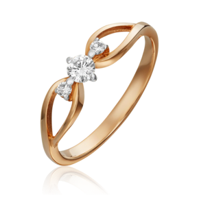 Кольцо из красного золота с бриллиантами 01-1078-00-101-1110-30