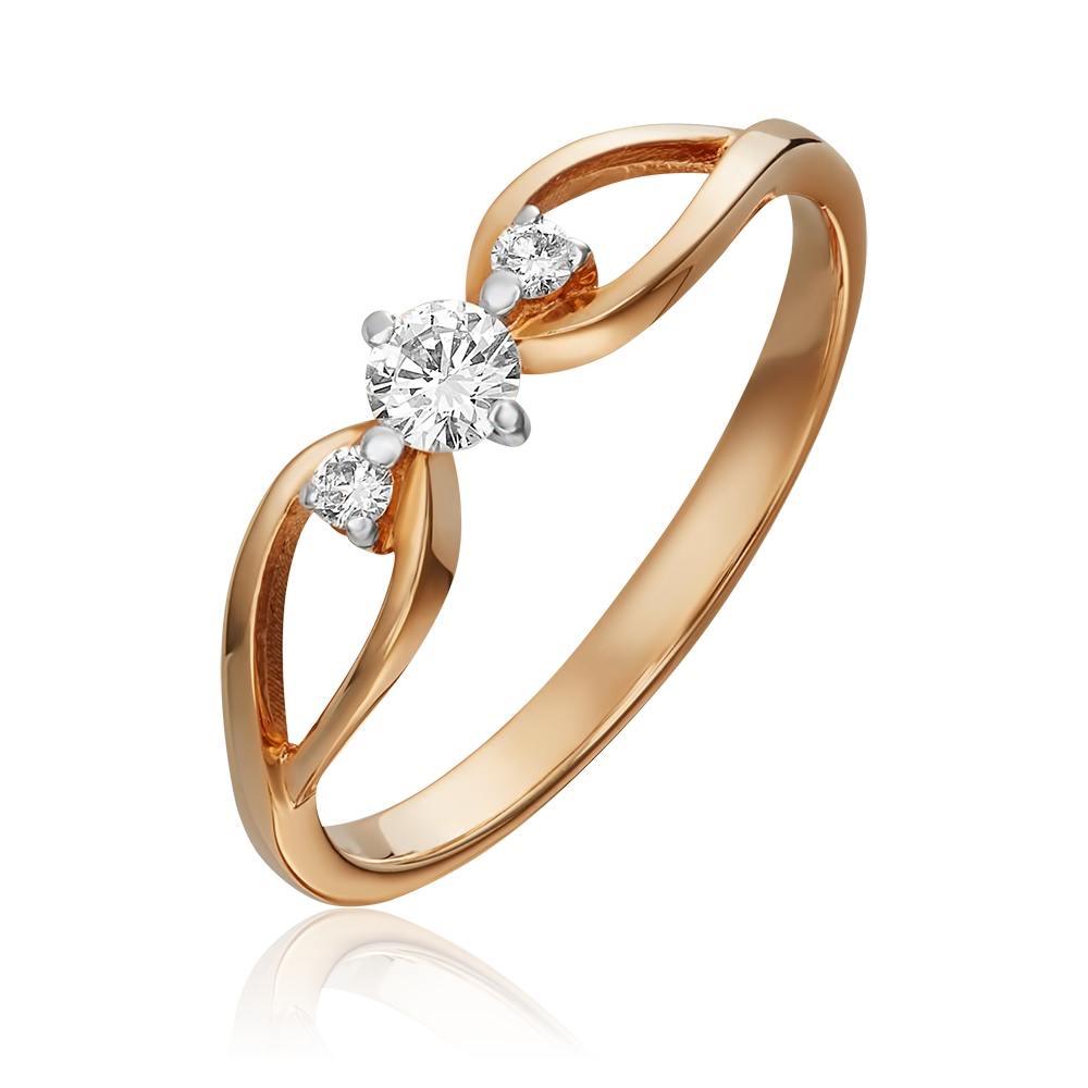 Кольцо из красного золота с бриллиантами 01-1078-00-101-1110-30