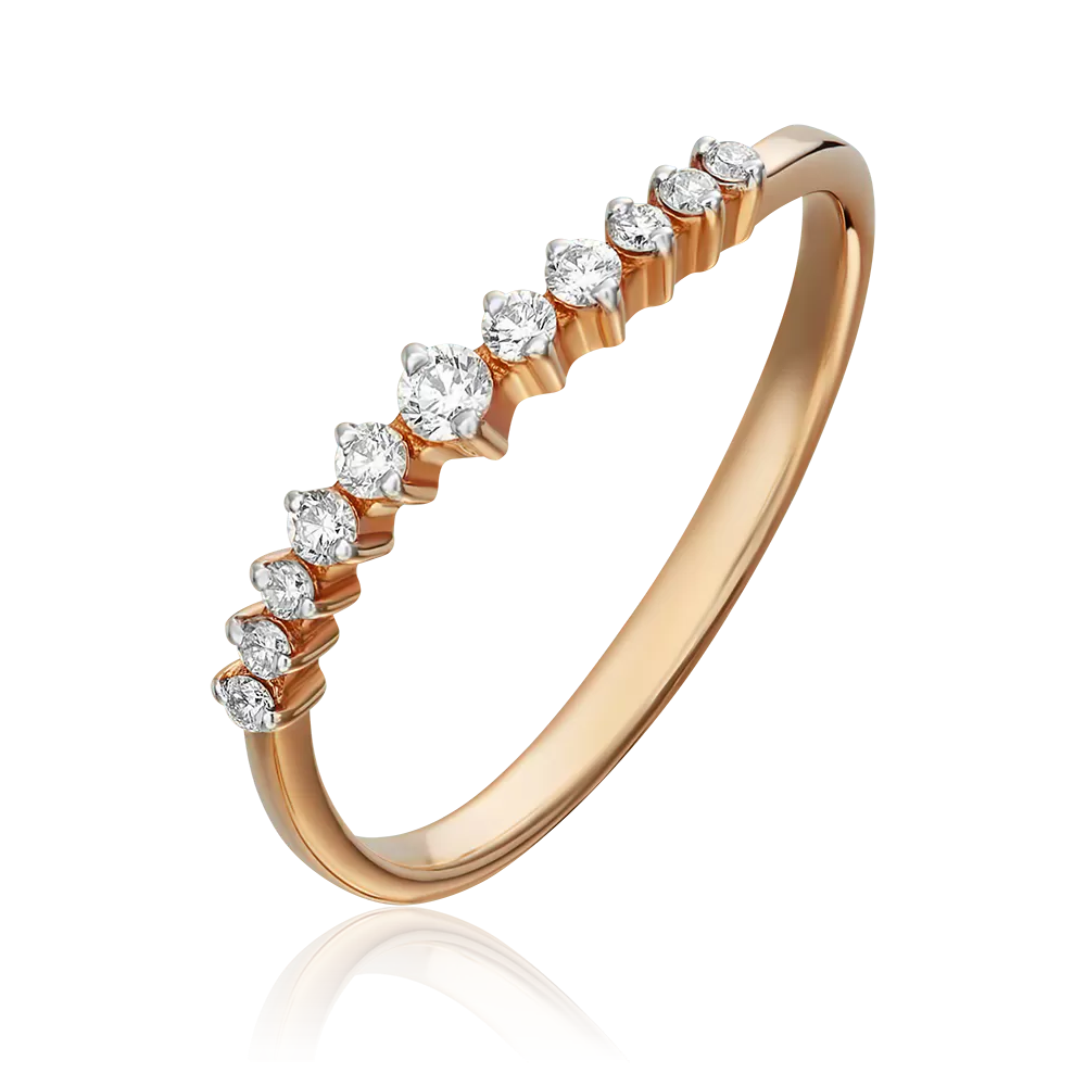 Кольцо из красного золота с бриллиантами 01-1080-00-101-1110-30