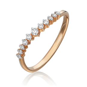 Кольцо из красного золота с фианитами 01-3286-00-401-1110-03