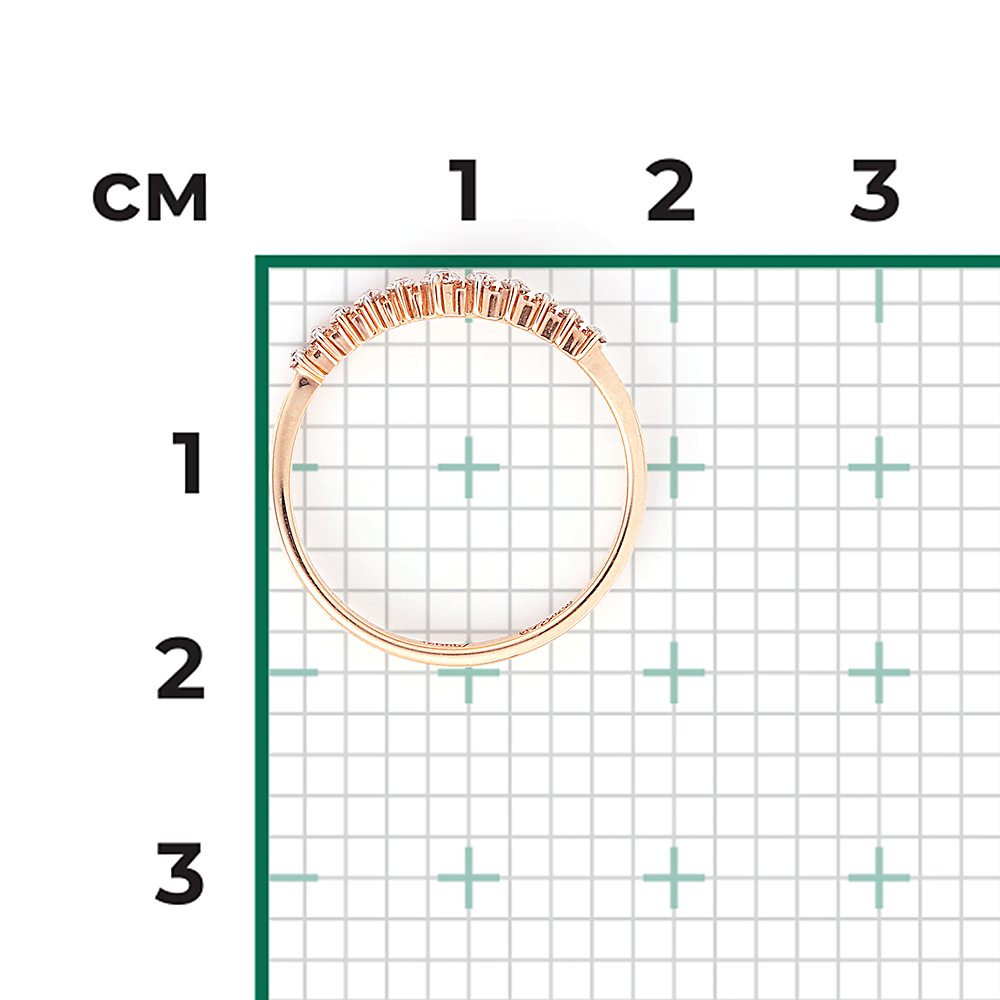 Кольцо из красного золота с фианитами 01-3286-00-401-1110-03