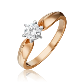 Помолвочное кольцо из комбинированного золота с бриллиантом 01-0916-00-101-1111-30
