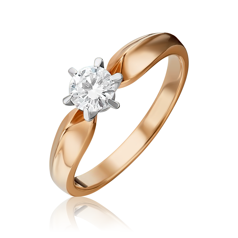 Помолвочное кольцо из комбинированного золота с бриллиантом 01-0916-00-101-1111-30