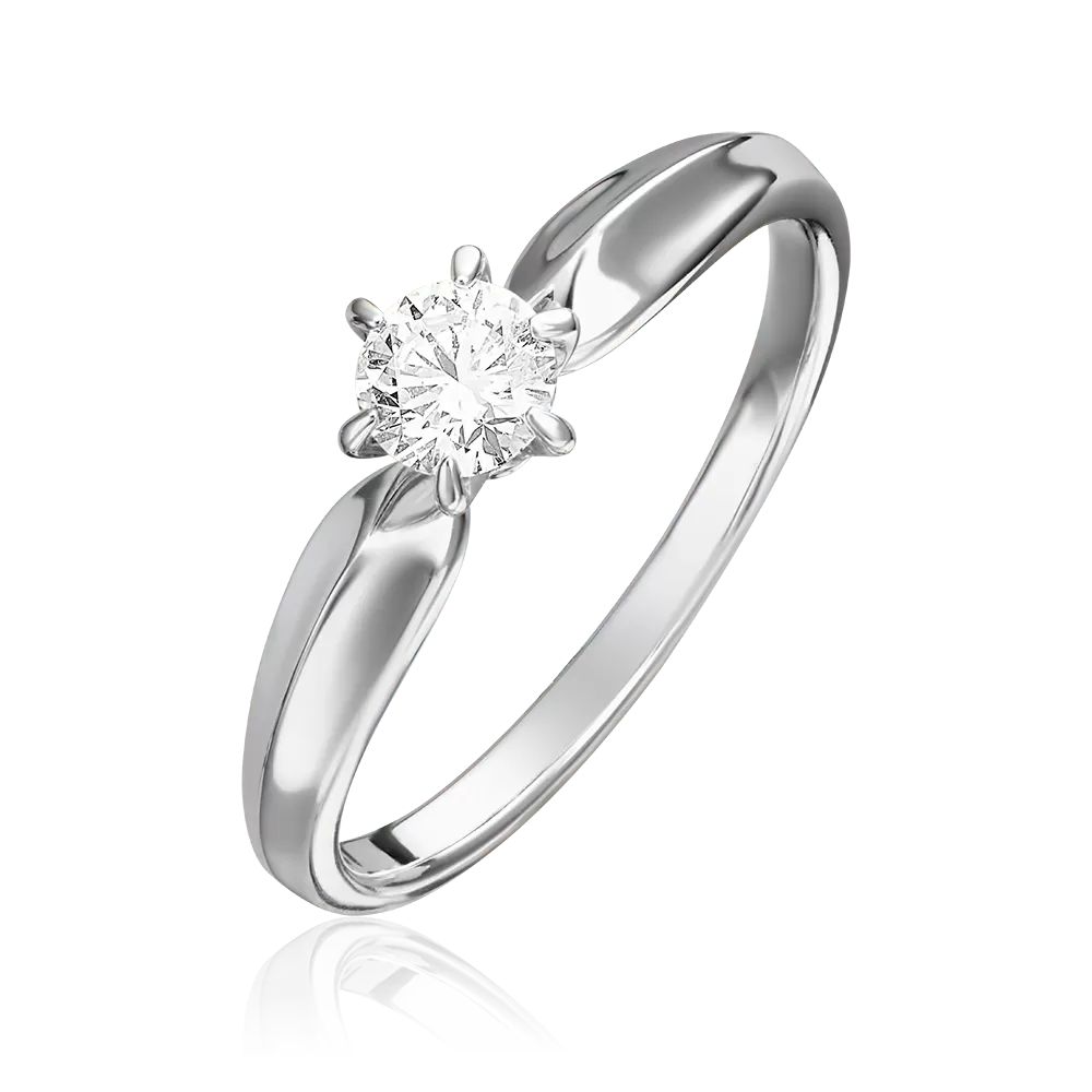 Помолвочное кольцо из белого золота с бриллиантом 01-0917-00-101-1120-30