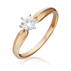 Помолвочное кольцо из комбинированного золота с бриллиантом 01-0918-00-101-1111-30