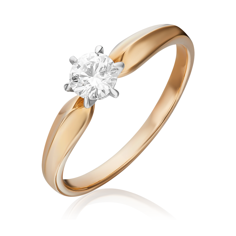 Помолвочное кольцо из комбинированного золота с бриллиантом 01-0918-00-101-1111-30