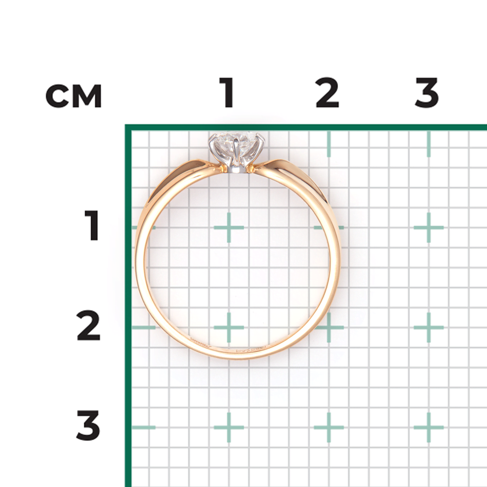 Помолвочное кольцо из комбинированного золота с бриллиантом 01-0918-00-101-1111-30