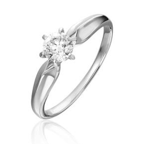 Помолвочное кольцо из белого золота с бриллиантом 01-0919-00-101-1120-30