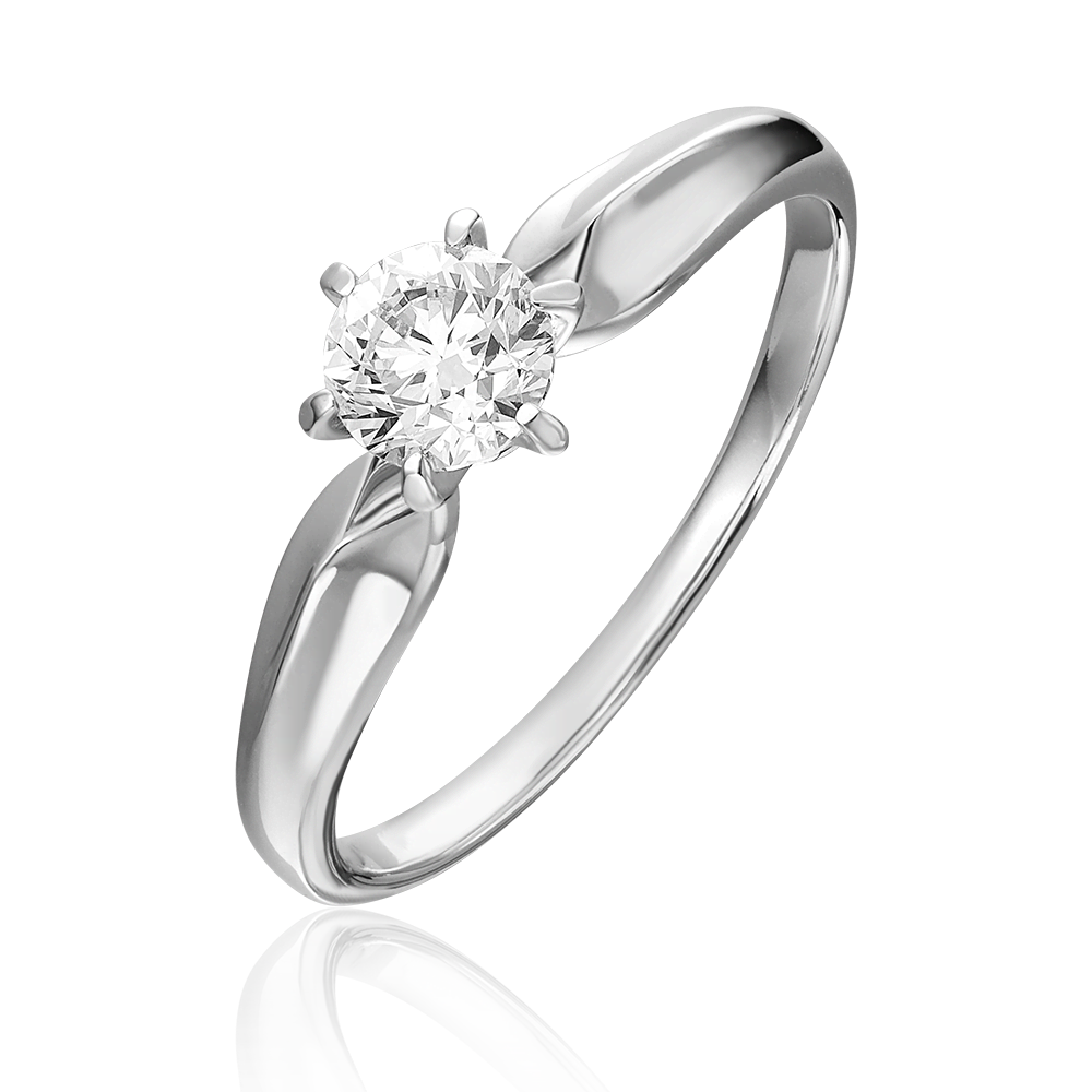 Помолвочное кольцо из белого золота с бриллиантом 01-0919-00-101-1120-30