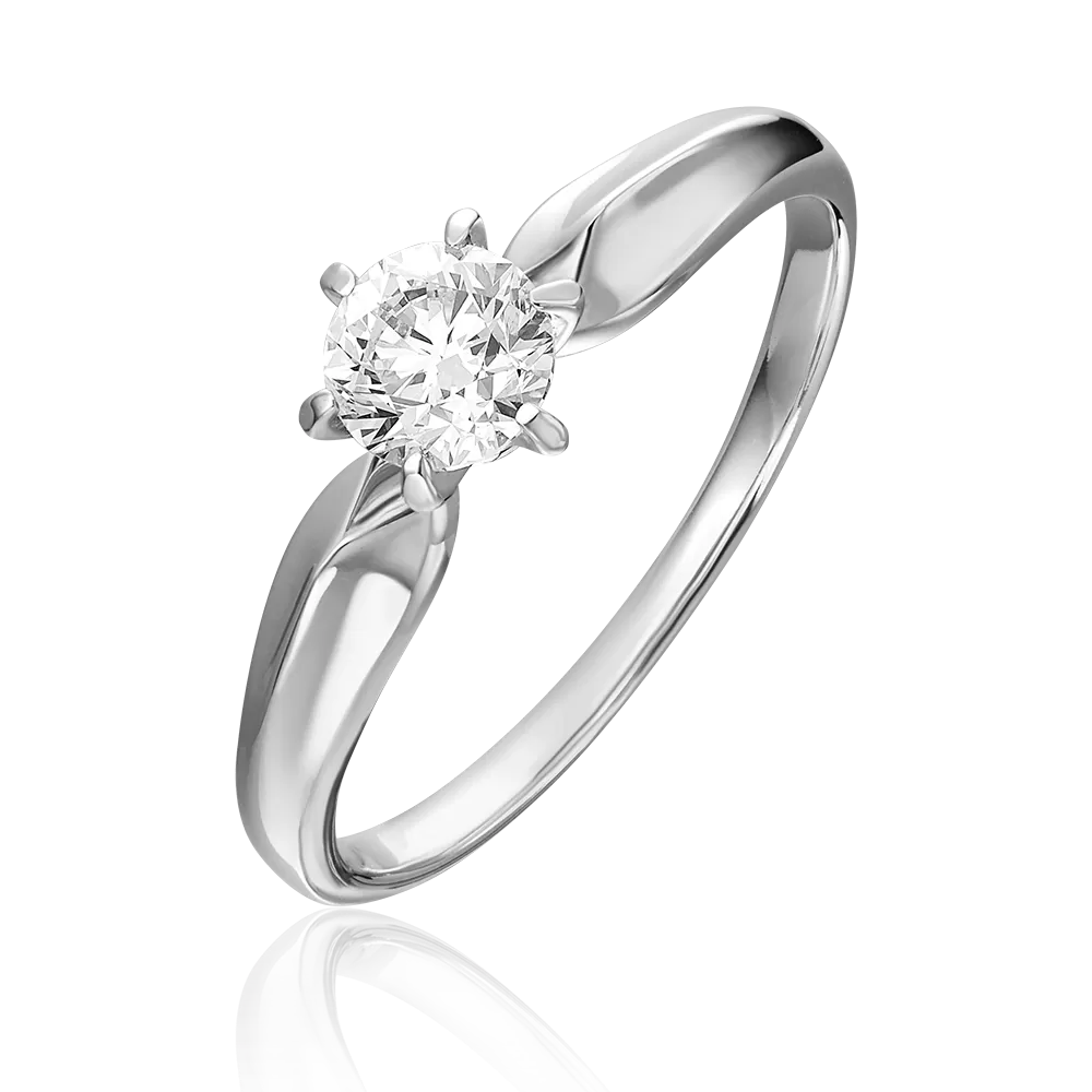 Помолвочное кольцо из белого золота с бриллиантом 01-0919-00-101-1120-30