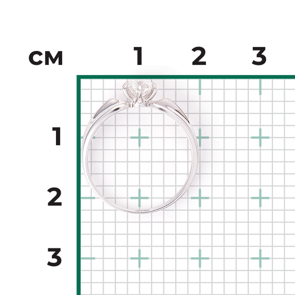 Помолвочное кольцо из белого золота с бриллиантом 01-0919-00-101-1120-30