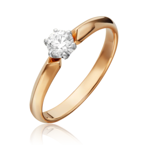 Помолвочное кольцо из комбинированного золота с бриллиантом 01-0994-00-101-1111-30