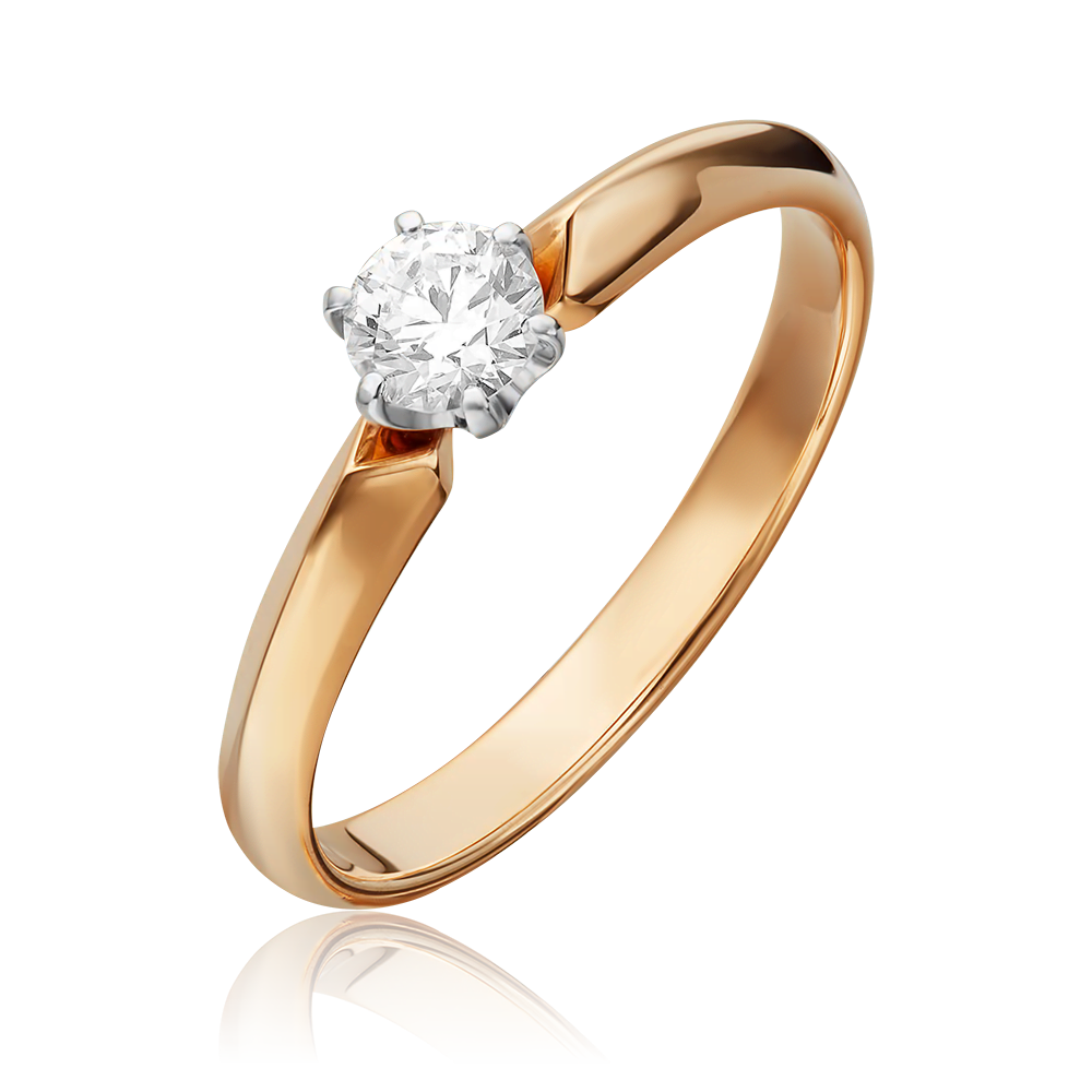 Помолвочное кольцо из комбинированного золота с бриллиантом 01-0994-00-101-1111-30