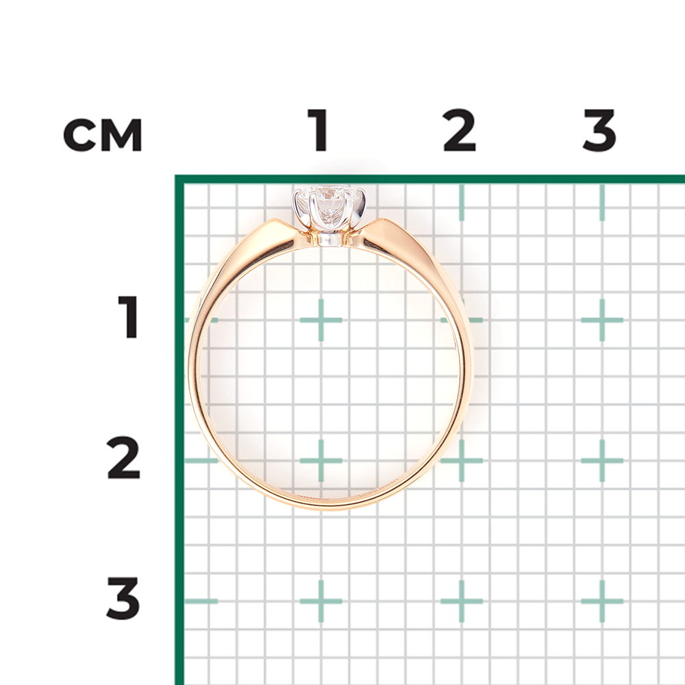 Помолвочное кольцо из комбинированного золота с бриллиантом 01-0994-00-101-1111-30