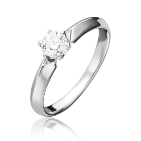 Помолвочное кольцо из белого золота с бриллиантом 01-0995-00-101-1120-30