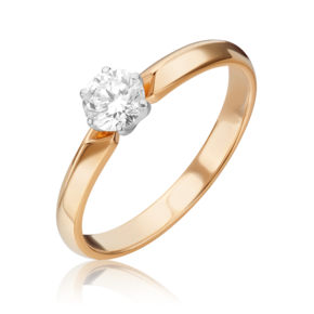 Помолвочное кольцо из комбинированного золота с бриллиантом 01-0996-00-101-1111-30