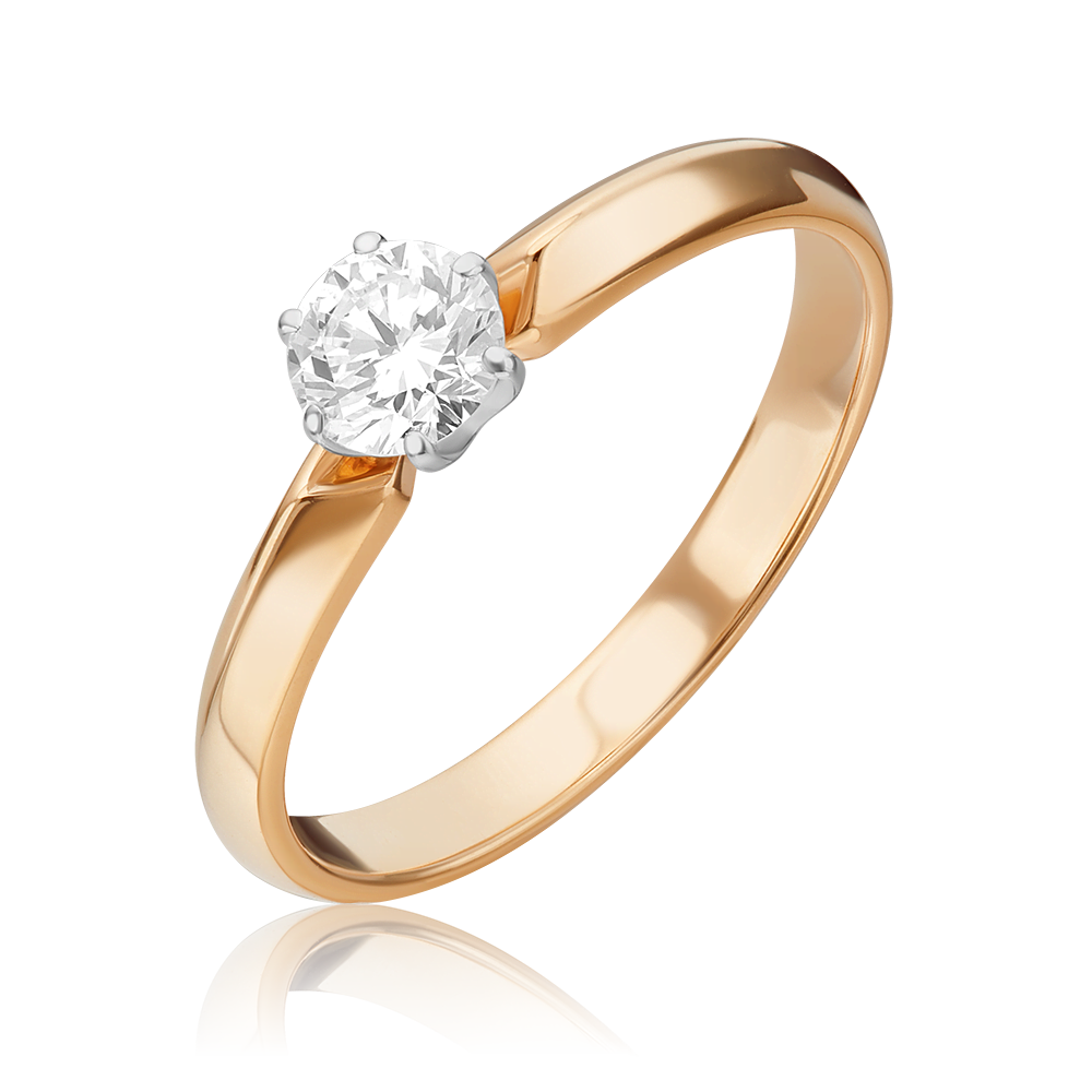 Помолвочное кольцо из комбинированного золота с бриллиантом 01-0996-00-101-1111-30