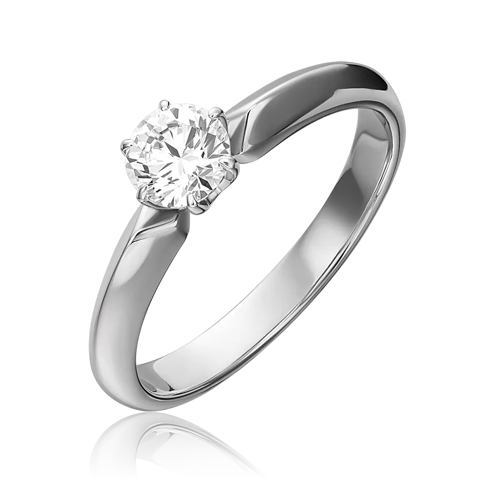 Помолвочное кольцо из белого золота с бриллиантом 01-0997-00-101-1120-30