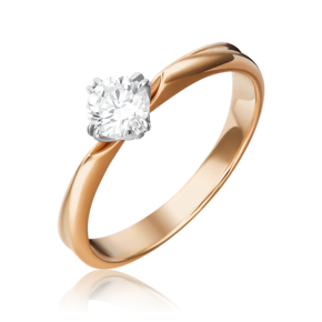 Помолвочное кольцо из комбинированного золота с бриллиантом 01-0942-00-101-1111-30