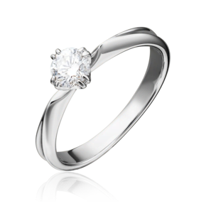 Помолвочное кольцо из белого золота с бриллиантом 01-0943-00-101-1120-30