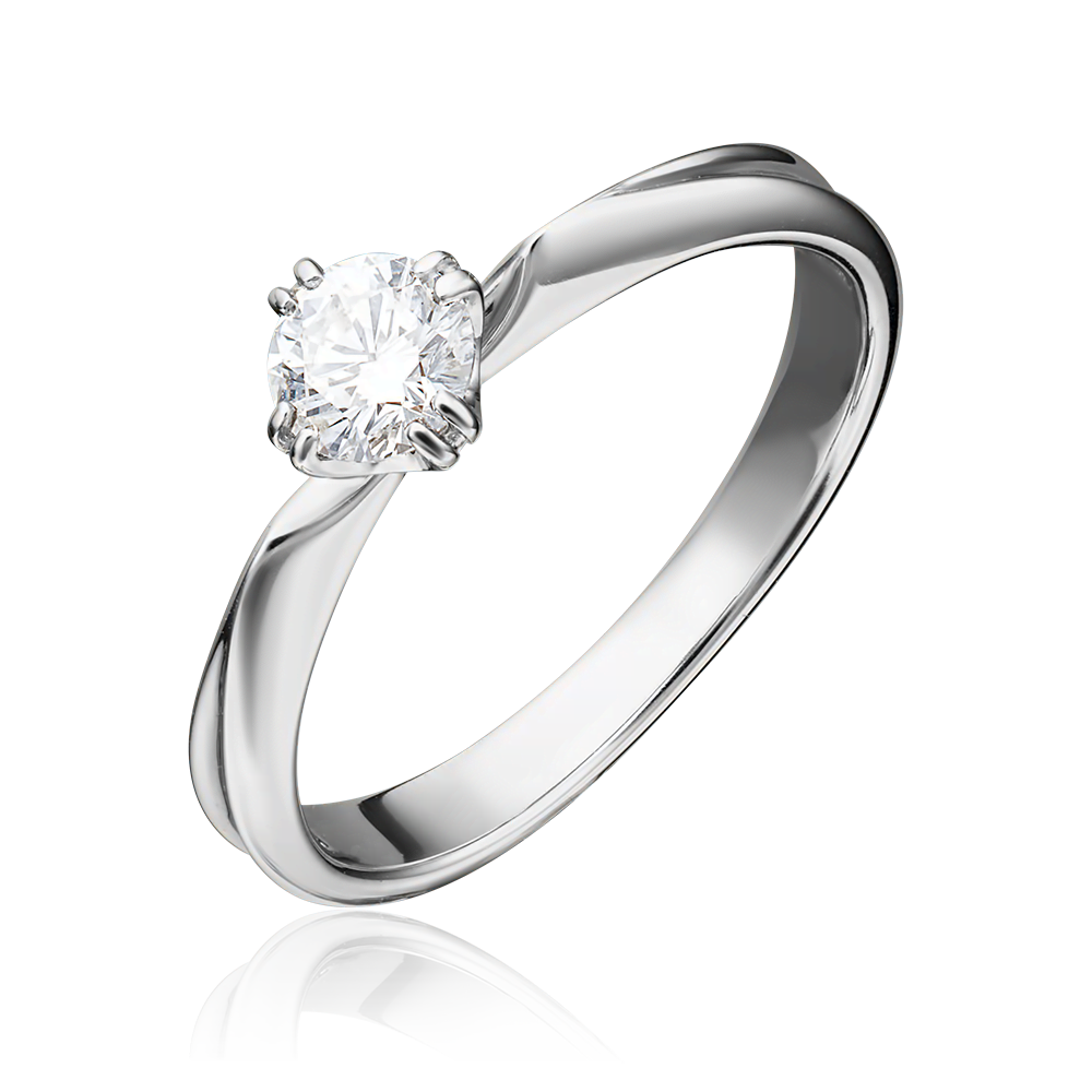 Помолвочное кольцо из белого золота с бриллиантом 01-0943-00-101-1120-30