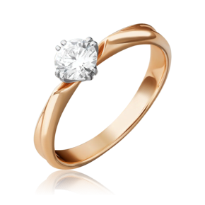 Помолвочное кольцо из комбинированного золота с бриллиантом 01-0944-00-101-1111-30