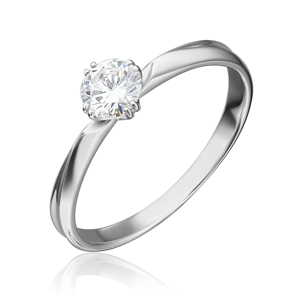 Помолвочное кольцо из белого золота с бриллиантом 01-0945-00-101-1120-30