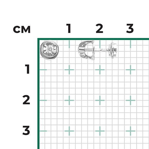 Серьги-пусеты из белого золота с бриллиантом 02-4351-00-101-1120-30